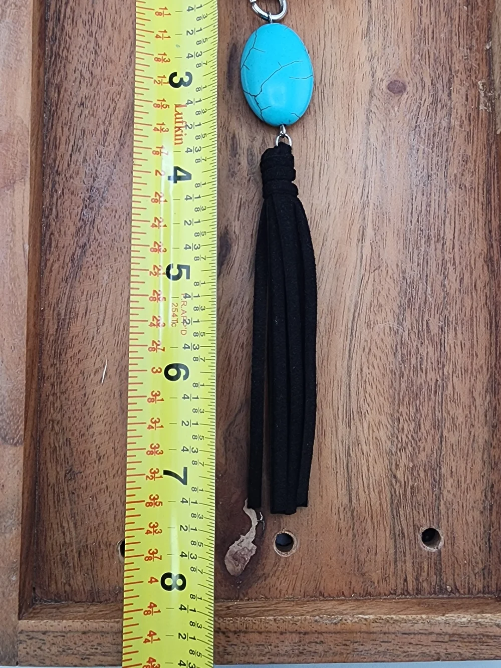 Turquoise Stone Tassel Keychain